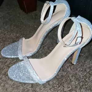 Silver Glitter Heels *NEW w/o tags